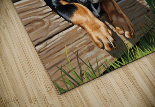 Curious Cane Corso Puppy Peeks From Doghouse Puppy Prints puzzle