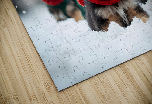 German Shepherd Puppys First Snow Day Adventure Puppy Prints puzzle
