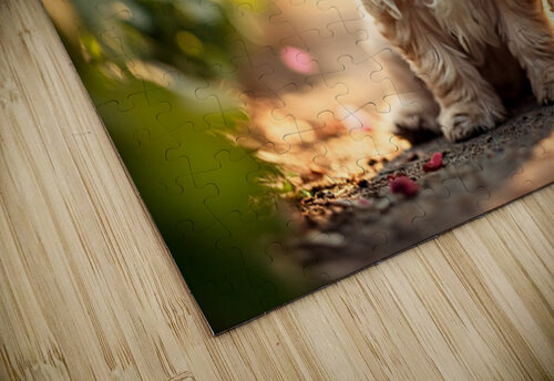 Shih Tzu Puppy Sits Proudly Wearing Flower Crown Puppy Prints puzzle