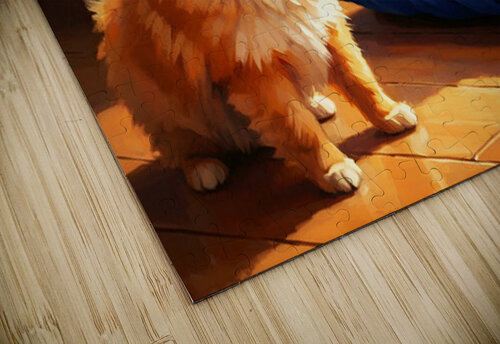 Pomeranian Puppy Discovers New Friend Puppy Prints puzzle