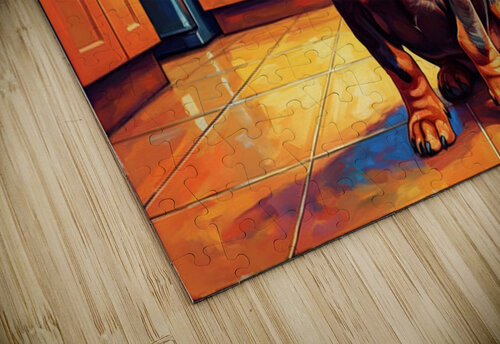 Happy Dachshund Puppy After Getting Delicious Treat Puppy Prints puzzle