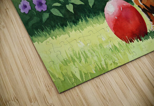 Dachshund Puppy Discovers Giant Red Ball Puppy Prints puzzle