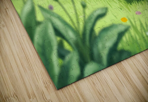 Dachshund Puppy Spots Beautiful Butterfly In Garden Puppy Prints puzzle