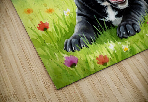 Sleepy Cane Corso Puppy Yawns In Garden Puppy Prints puzzle