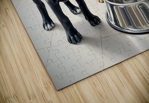 Cane Corso Puppy Waits His Turn At Water Bowl Puppy Prints puzzle