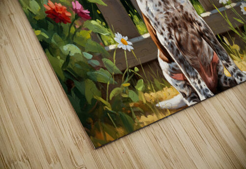 German Shorthaired Pointer Puppy Meets Garden Cat Puppy Prints puzzle