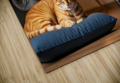 German Shorthaired Pointer Puppy Meets Sleepy Cat Puppy Prints puzzle