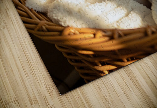 German Shorthaired Pointer Puppy Discovers Cozy Basket Puppy Prints puzzle