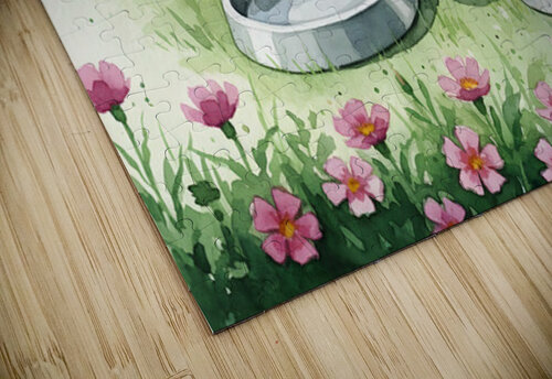 Happy Beagle Puppy After Drinking Water Puppy Prints puzzle