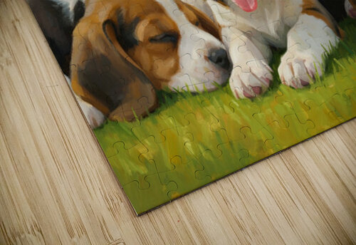 Beagle Puppy Rests After Energetic Play Session Puppy Prints puzzle