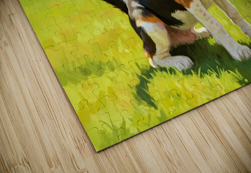 Beagle Puppy Meets New Friend Puppy Prints puzzle