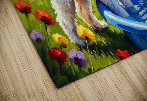 Poodle Puppy Discovers The Kiddie Pool Puppy Prints puzzle