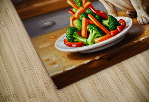 Proud French Bulldog Puppy Chef Shows Off Cooking Creation Puppy Prints puzzle