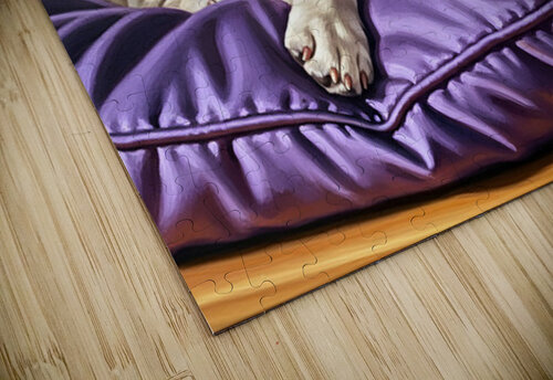 French Bulldog Puppy Sleeping Peacefully On Purple Pillow Puppy Prints puzzle