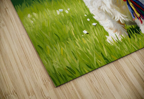 Shih Tzu Puppy Plays With Rope Toy In Garden Puppy Prints puzzle