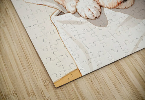 Brave Bichon Frise Puppy Escapes From Tissue Box Puppy Prints puzzle
