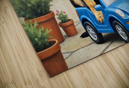 Sleepy German Shepherd Puppy In Car Puppy Prints puzzle
