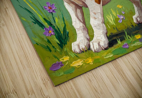 Beagle Puppy Spots Flying Frisbee Puppy Prints puzzle