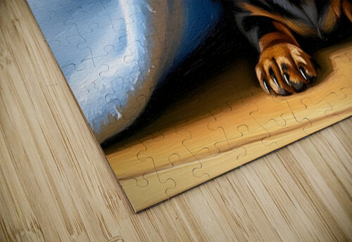 Dachshund Puppy Finds Perfect Hiding Spot Under Blanket Puppy Prints puzzle