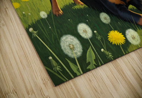 Rottweiler Puppy Finds Perfect Sunny Spot Puppy Prints puzzle