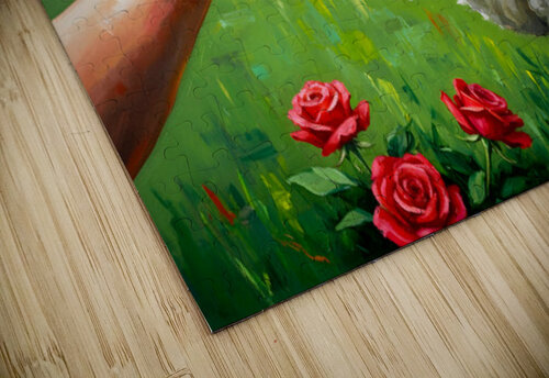 Triumphant Poodle Puppy Celebrates Success Puppy Prints puzzle