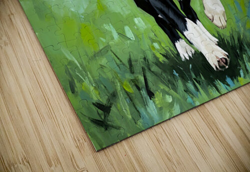 Border Collie Puppy Ready To Chase Puppy Prints puzzle