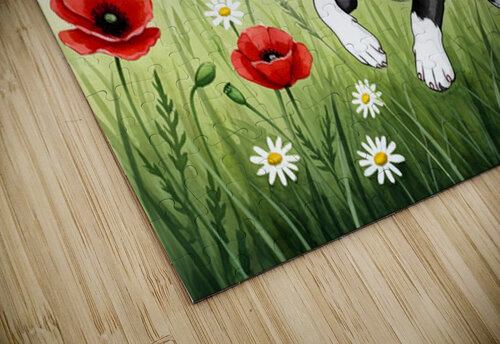 Boston Terrier Puppy Discovers Wildflower Meadow Puppy Prints puzzle