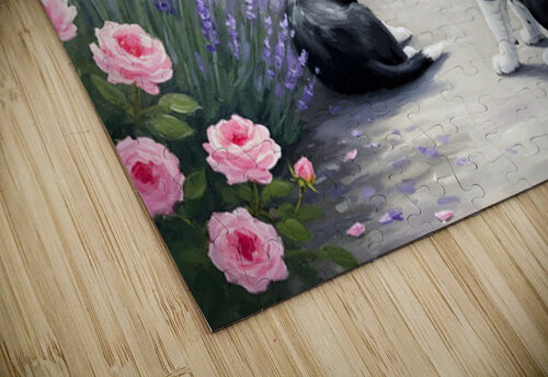 Border Collie Puppy Rests After Adventure With Siblings Puppy Prints puzzle