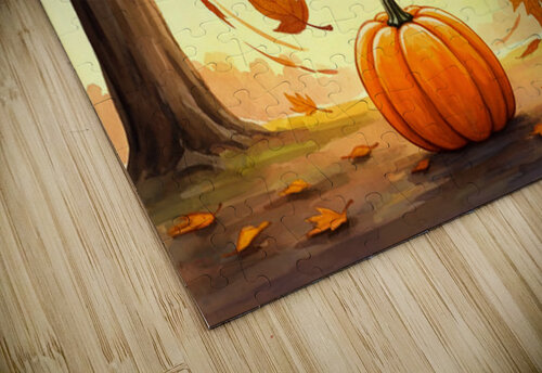 Poodle Puppy Rests After Pumpkin Patch Adventure Puppy Prints puzzle