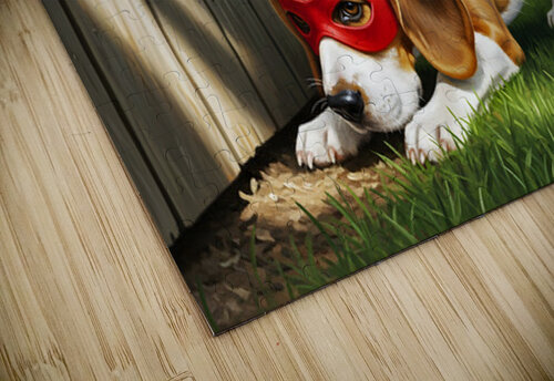 Beagle Puppy Discovers His Superhero Mask Puppy Prints puzzle