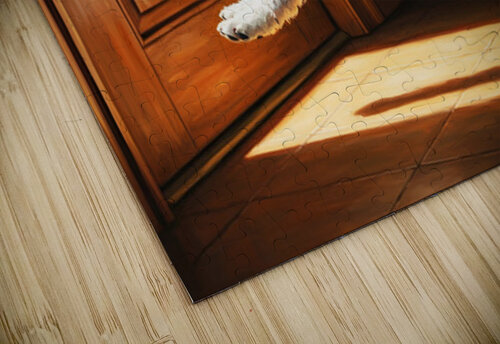 Happy Poodle Puppy Sits By Mail Slot Puppy Prints puzzle