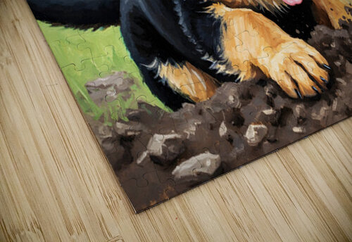 German Shepherd Puppy Discovers Perfect Digging Spot Puppy Prints puzzle