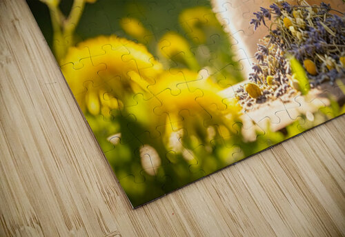 Golden Retriever Puppy Discovers Herb Pile Puppy Prints puzzle