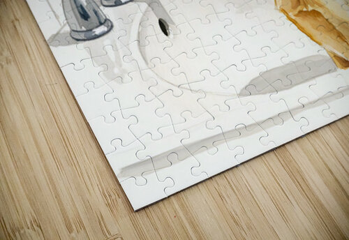 Worried Puppy Waits In Bathroom Sink Puppy Prints puzzle