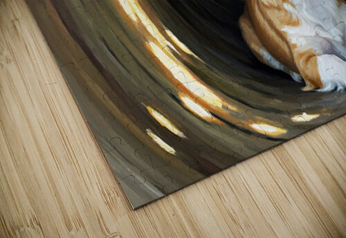 Happy Chihuahua Puppy Exits Log Adventure Puppy Prints puzzle