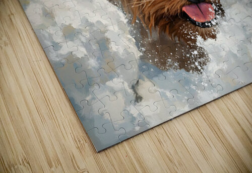 Surprised Yorkshire Terrier Puppy In Winter Garden Puppy Prints puzzle