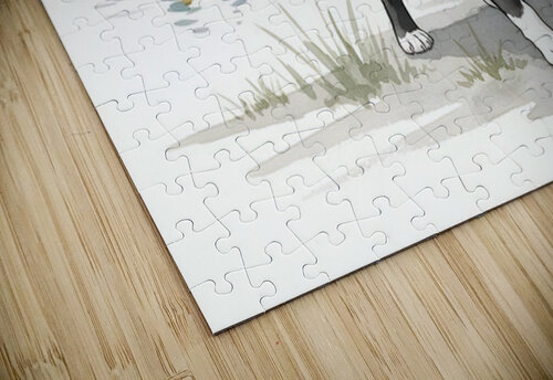 Puppy Watches His New Duck Friends Swimming Peacefully Puppy Prints puzzle