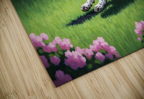 German Shorthaired Pointer Puppy Discovers Night Shadows Puppy Prints puzzle