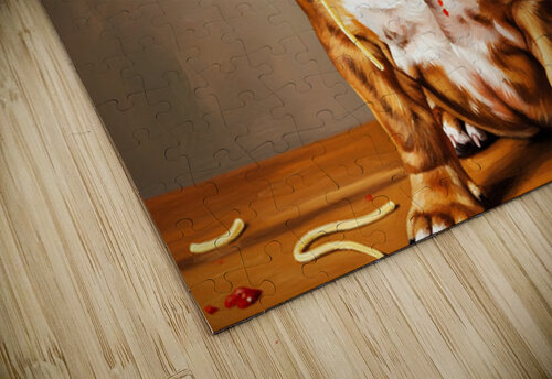Happy Puppy After Finishing Spaghetti Adventure Puppy Prints puzzle