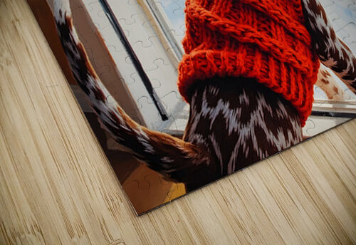 German Shorthaired Pointer Puppy Gets Winter Sweater Puppy Prints puzzle