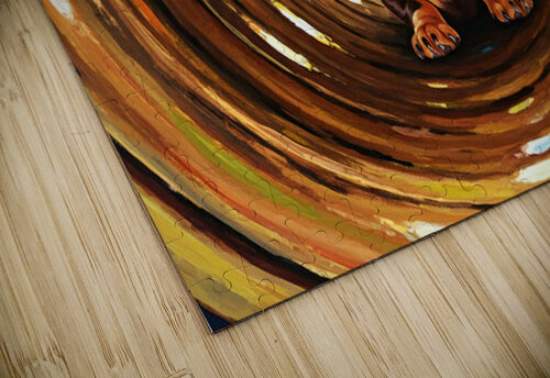 Victorious Puppy Emerges From Log Adventure Puppy Prints puzzle