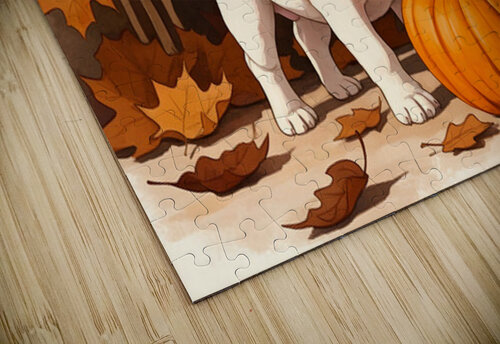 French Bulldog Puppy Discovers Autumn Pumpkin Patch Puppy Prints puzzle
