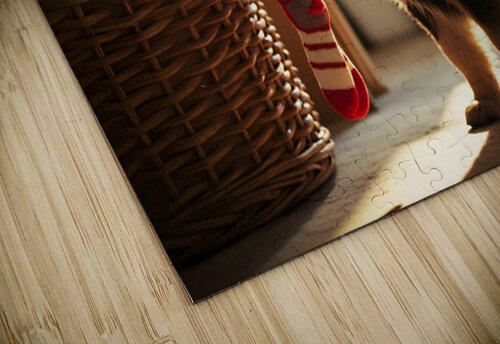German Shepherd Puppy Discovers Laundry Basket Puppy Prints puzzle