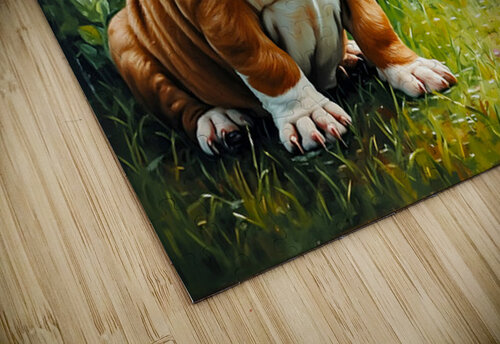 Bulldog Puppy Discovers Garden Snail On Rainy Day Puppy Prints puzzle