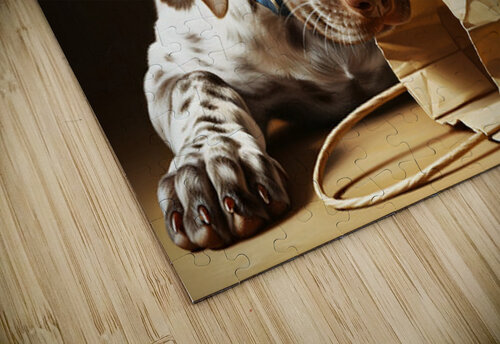 German Shorthaired Pointer Puppy Discovers Shopping Bag Puppy Prints puzzle