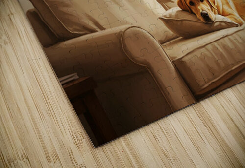 Sleepy Labrador Puppy Naps During Television Show Puppy Prints puzzle