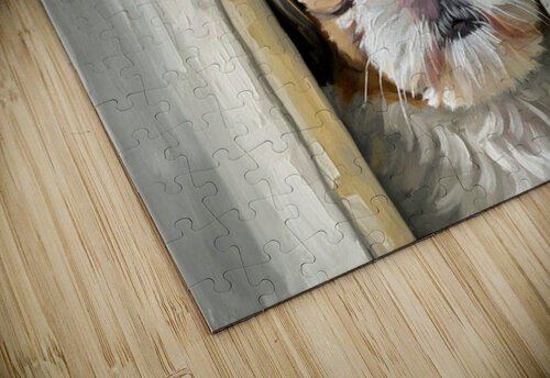 Shih Tzu Puppys Perfect Hiding Spot Behind Curtain Puppy Prints puzzle