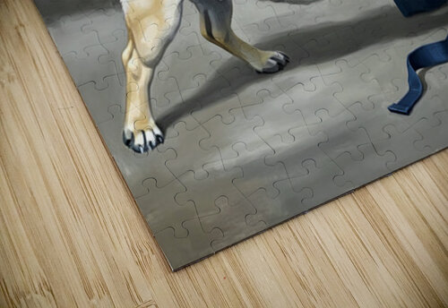 Pug Puppy Discovers Big Blue Backpack Puppy Prints puzzle