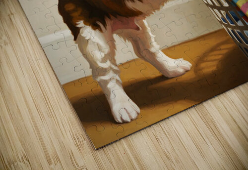 Shih Tzu Puppy Spots Tempting Sock In Laundry Basket Puppy Prints puzzle
