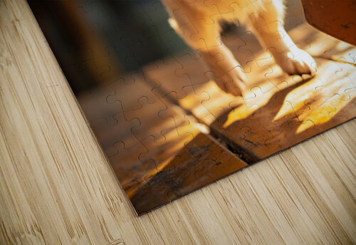 Golden Retriever Puppy Reaches For Plant Pot Puppy Prints puzzle